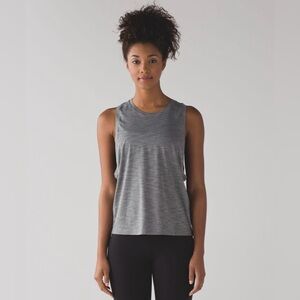 Lululemon Cardio Squad Tank II, Heathered Slate Gray, 4